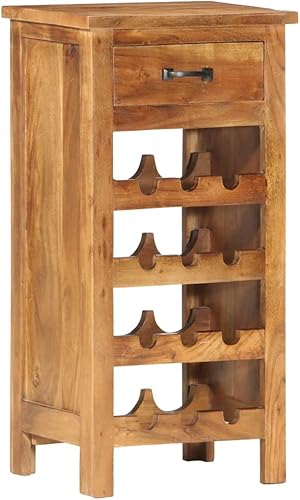 Miniatura 8 de HOMIUSE Estante de vino independiente de 28 x 13 x 35 pulgadas estante de vino para almacenamiento de vinos soporte para botellas de vino mini bar