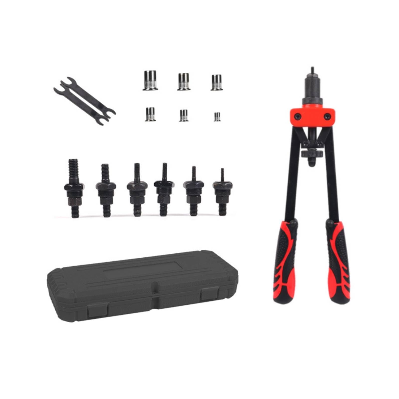 Rivettatrice Manuale Doppia Impugnatura Doppia Leva Tirainserti con Valigetta Robusta Kit di Fissaggio per Installatori, 89150B