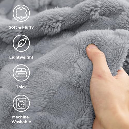 Bedsure GentleSoft King Size Blanket for Bed - Super Soft Cozy Blankets for Women Men Girls, Large Fuzzy Fleece Throw for Bedroom Decor, Silver Grey,108x90 Inches