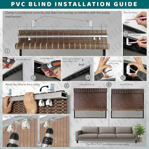 Image of Light Filtering & Cooling PVC Exterior & Interior Window Blind for Balcony and Outdoor Area - Sun Shade, Heat Reducing, Rain Resistant Choclate Brown (4 Feet Width X 7 Feet Height)