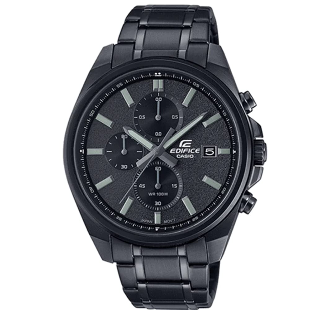 Gents 48.00mm Quartz Watch with Black Analogue dial and Black Metal Bracelet Strap EFV-610DC-1AVUEF