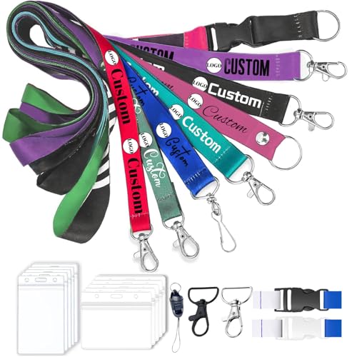 5-1000 Piezas Cordones Personalizados con Logotipo/Texto/Foto/Nombre, para Estudiantes y Trabajadores, Lanyards Personalizados para la Oficina, la Escuela, Tarjetas de Identificación, Llaves, Eventos