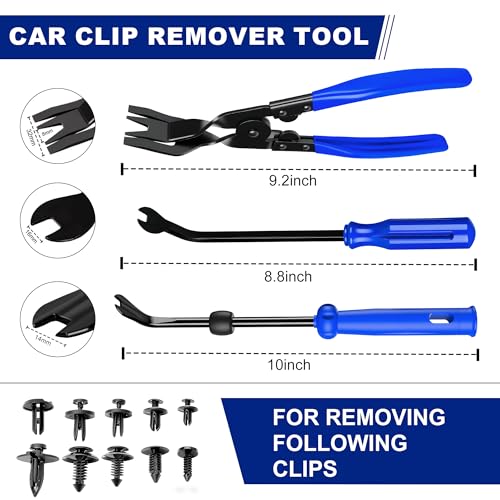Image of 10Pcs Car Trim Removal Tool Kit Non-Scratch Pry Tool Auto Clip Pliers-Blue