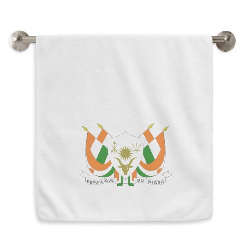 Serviette Niger Afrique emblème national blanche 13x29 pouces