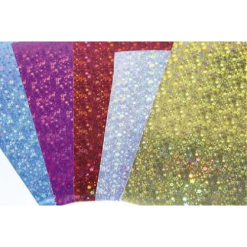 Lot de 5 Sachet de 10 feuilles de carton prismatique 1 face, 195 g/m², 0,50m x 0,35m, coloris assortis (5 teintes)