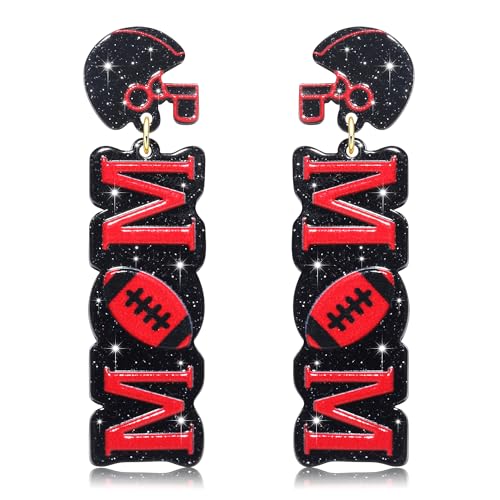 Game Day Earrings for Women Football Mom Accessories Football Helmet Earrings Sport Drop Dangle Earrings Game Day Outfits Accessories Party Favor Gifts
