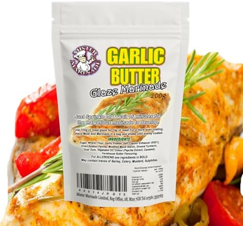 MISTER MARINADE Meat Glaze Marinade & BBQ Rub 200g, A Subtle Blend of Garlic and Mild Herb with a Rich Buttery Flavour