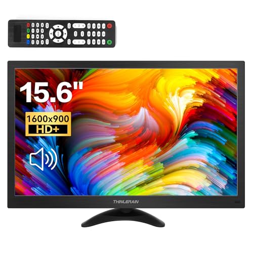 15.6インチモニター 小型 ディスプレイ 液晶ディスプレイ モニター/HDMI VGA AV BNC USB ポート/1600x900/16:9/140°視野/VESAマウント/スピーカー内蔵/リモコン