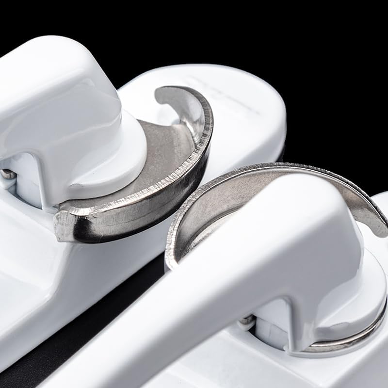 window handle， Long Handled Crescent Shaped Lock Plastic Steel Aluminum Alloy Sliding Door and Window Anti-theft(Double Glass Left)