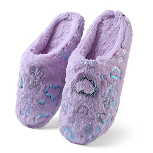 Women's Heavenly Heart Slipper Lilac Purple Size 62