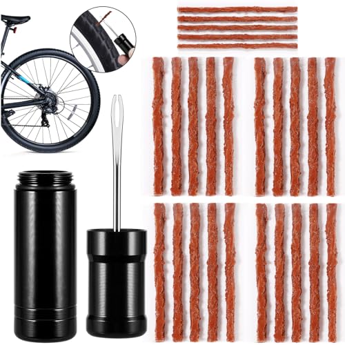 Sinofort 25 Pezzi Vermicelli Tubeless MTB, 100mm*6mm/50mm*2mm Kit Riparazione Tubeless MTB, Strumento per Maniglia Bici, Attrezzi Bicicletta per Biciclette Ciclismo Strada