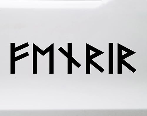 Miniatura 2 de Minglewood Trading Fenrir Futhark Rune - Calcomanía de vinilo para automóvil, laptop, ventana, mitología pagana, runas nórdicas, impermeable, Oracal
