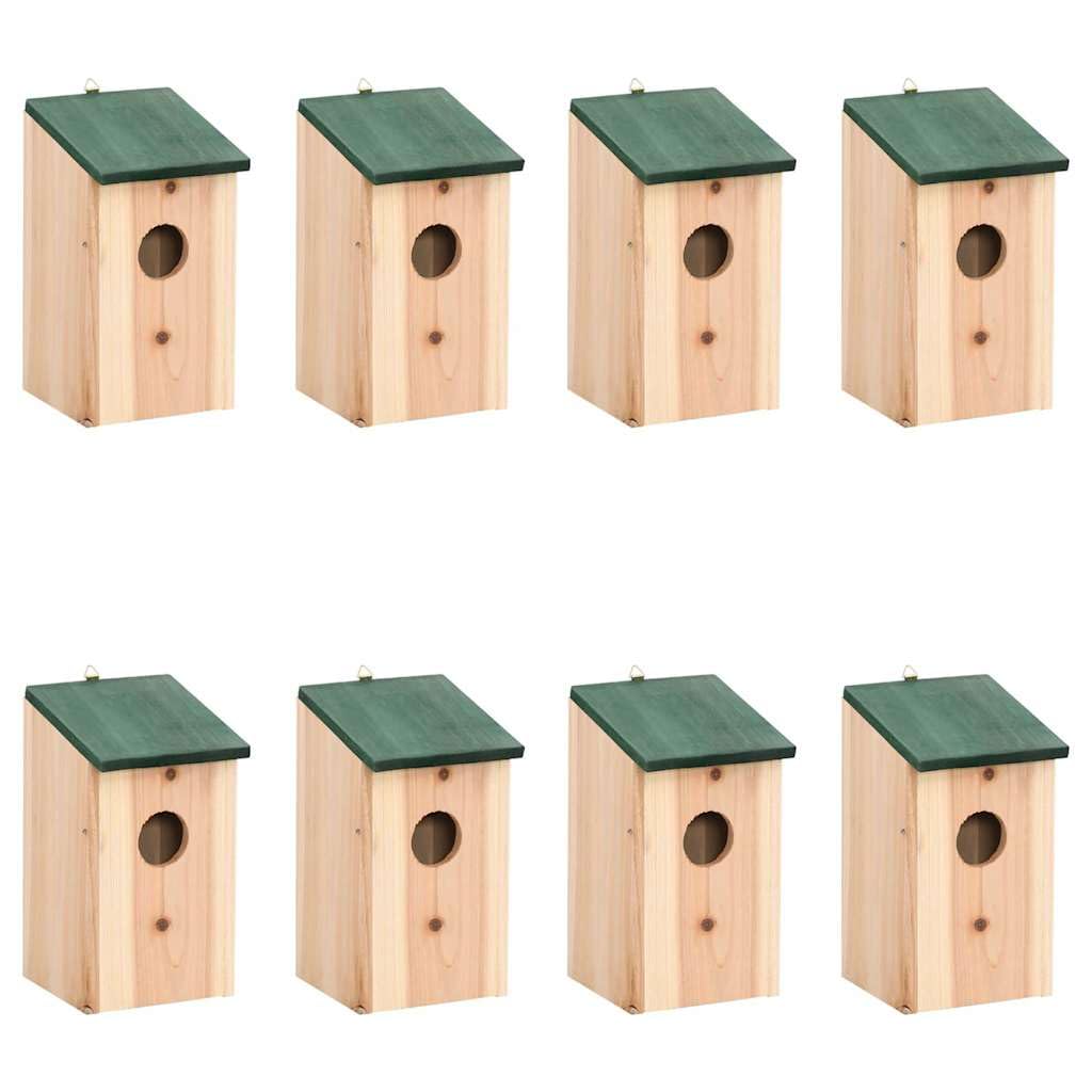 Myheimly Vogelhäuser 8 STK. Holz 12x12x22 cm Nisthaus Nistkasten Vogelfutterhaus Futterhaus Vögel