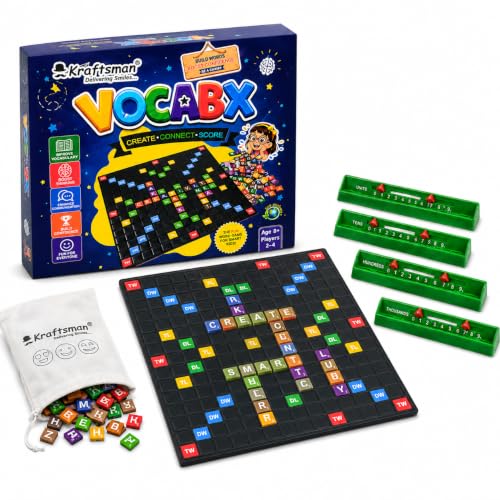 Image of Braintastic VocabX Word Board Game for Kids 8+ | Educational Word Building & Vocabulary Game | Crossword Style Family Game for 2-4 Players