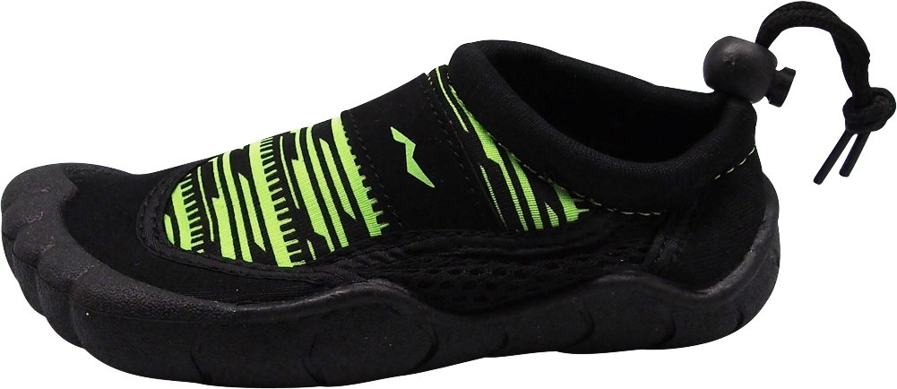 NORTY - Little Boy's Techno Print Skeletoe Mesh Waterproof Athletic Aqua Socks for Pool Beach, Lime, Black 40354-1MUSLittleKid