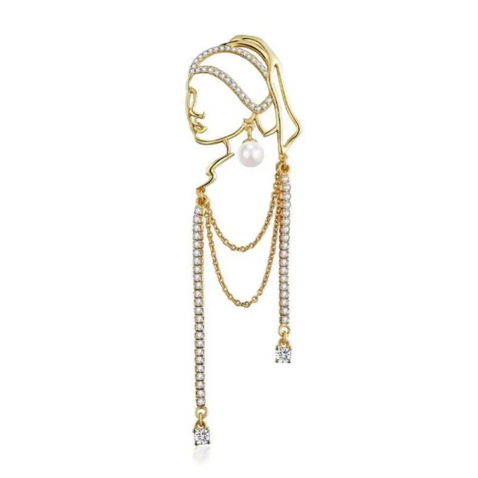 Brosche Kragen Kette 1Pcs Simple Chain Decor Suit Brooch
