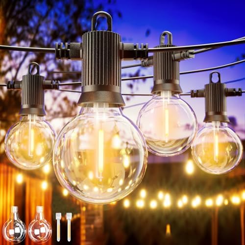Guirlande Lumineuse LED Extérieur - 31FT (9,45m) - 16 Globes G40 - IP65 - Blanc Chaud