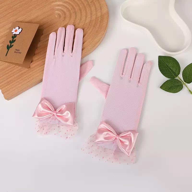 Women Lace Gloves Wedding Tea Party Gloves Bow Short Mitten Elegant Accessories for 1920s Opera Funeral - Image 6