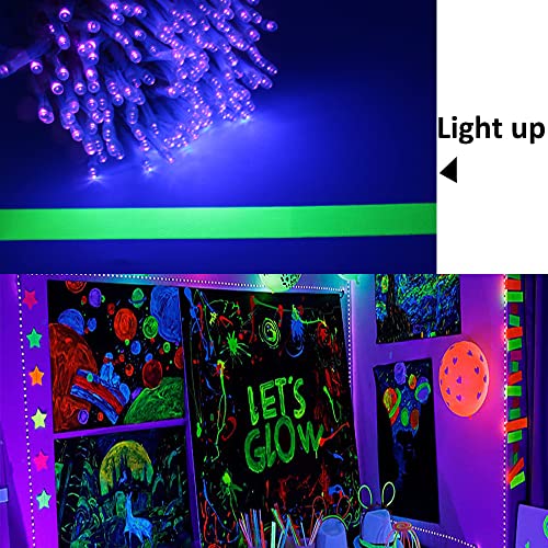 Solhice 40Ft Blacklights String Lights 160 Leds With Remote For Glow Party, Black Lights Plug In Indoor Lights, Black Fairy Lights For Birthday Fluorescent Party Bedroom Decor Body Paint Lighting #TOP2