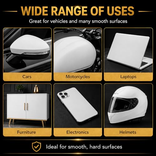 Image of Matte White Vinyl Wrap for Cars, 2 x 5 ft, Air Release