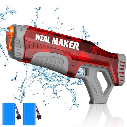 YTKIH Self-Filling Function Electric Water Gun IP67 Waterproof, Automatic Pulse Quickly Shooting Squirt Guns, Watergun Blaster for Pool/Beach Toys(Red)