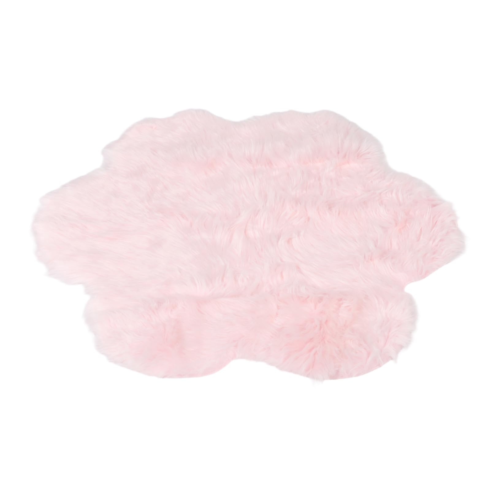 Tapis de chambre doux rose moelleux et isolant en forme de pétale pour entrée