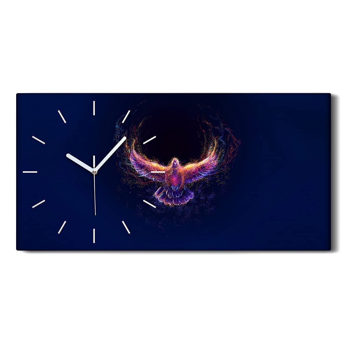 Horloge sur Toile Oiseau Abstrait pour une Ambiance Zen Murale