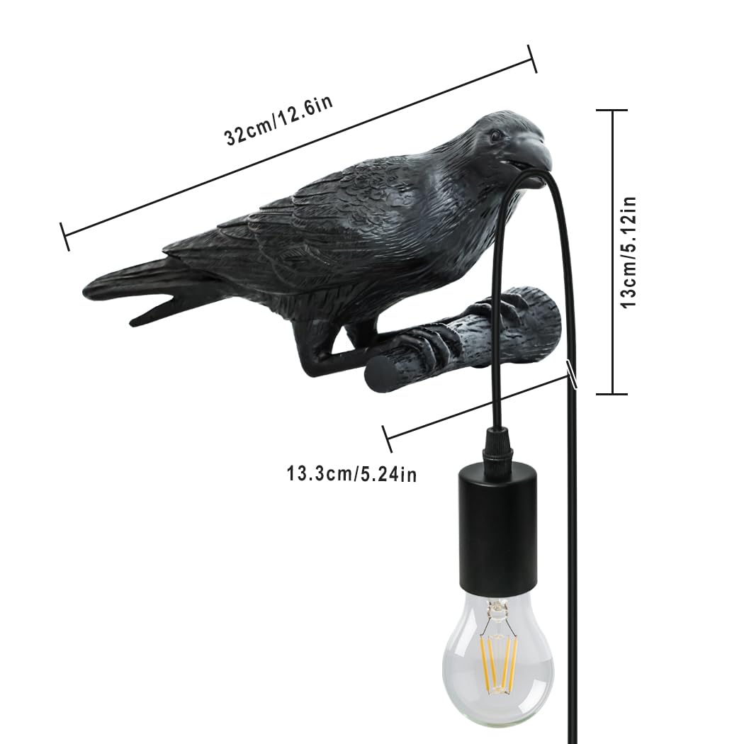 TONGNIDA Kraaienlamp Gotische harsen kraaienlamp, decoratieve lamp voor slaapkamer en woonkamer (linker wandlamp TONGNIDA Kraaienlamp Gotische harsen kraaienlamp, decoratieve lamp voor slaapkamer en woonkamer (linker wandlamp