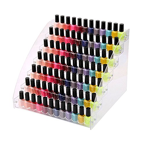 Organizador de acrílico para exhibición de botes, de sobremesa, aceites esenciales, expositor de cosméticos, para uñas, para maquillaje, zumos, muestras, estante, juguetes, color transparente