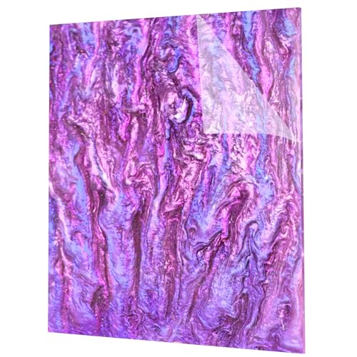 Image of Pearl Glitter Cast Acrylic Sheet 1 /8 Inch for Laser Cutting 12x8 Inch Sparkly Water Stream Pattern Acrylic for Laser Engraving, Crafts, DIY Projects (1, Violet, 12x8 Inch)