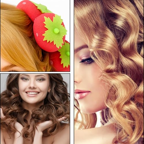 24 Stück Lockenwickler Kurze Haare, Erdbeer Lockenwickler Für Heatless Curls Kurze Haare, Kleine Für Salon-Level Locken Ohne Hitze, Ideal Für Reisen Und Nächtliches Styling