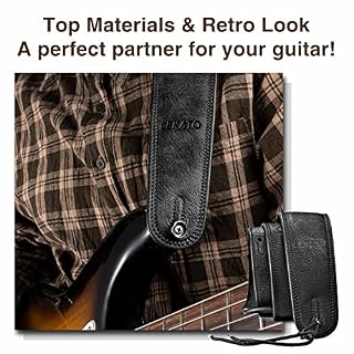 LEKATO Sangle de guitare en cuir pour guitares lourdes Guitare acoustique, guitare électrique et basse Sangle en cuir… - Les Beatles, Paul McCartney, John Lennon, RIngo Starr, George Harrison LEKATO Sangle de guitare en cuir pour guitares lourdes Guitare acoustique, guitare électrique et basse Sangle en cuir… – Image 2