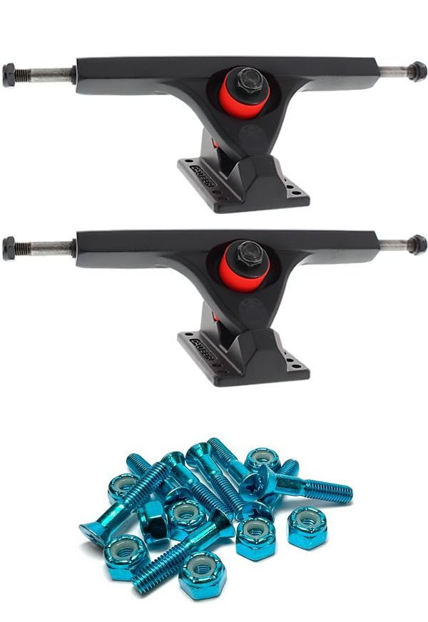 Caliber Trucks III 44 Degree Raked with Shim Blackout Skateboard Reverse Kingpin Trucks - 7.25