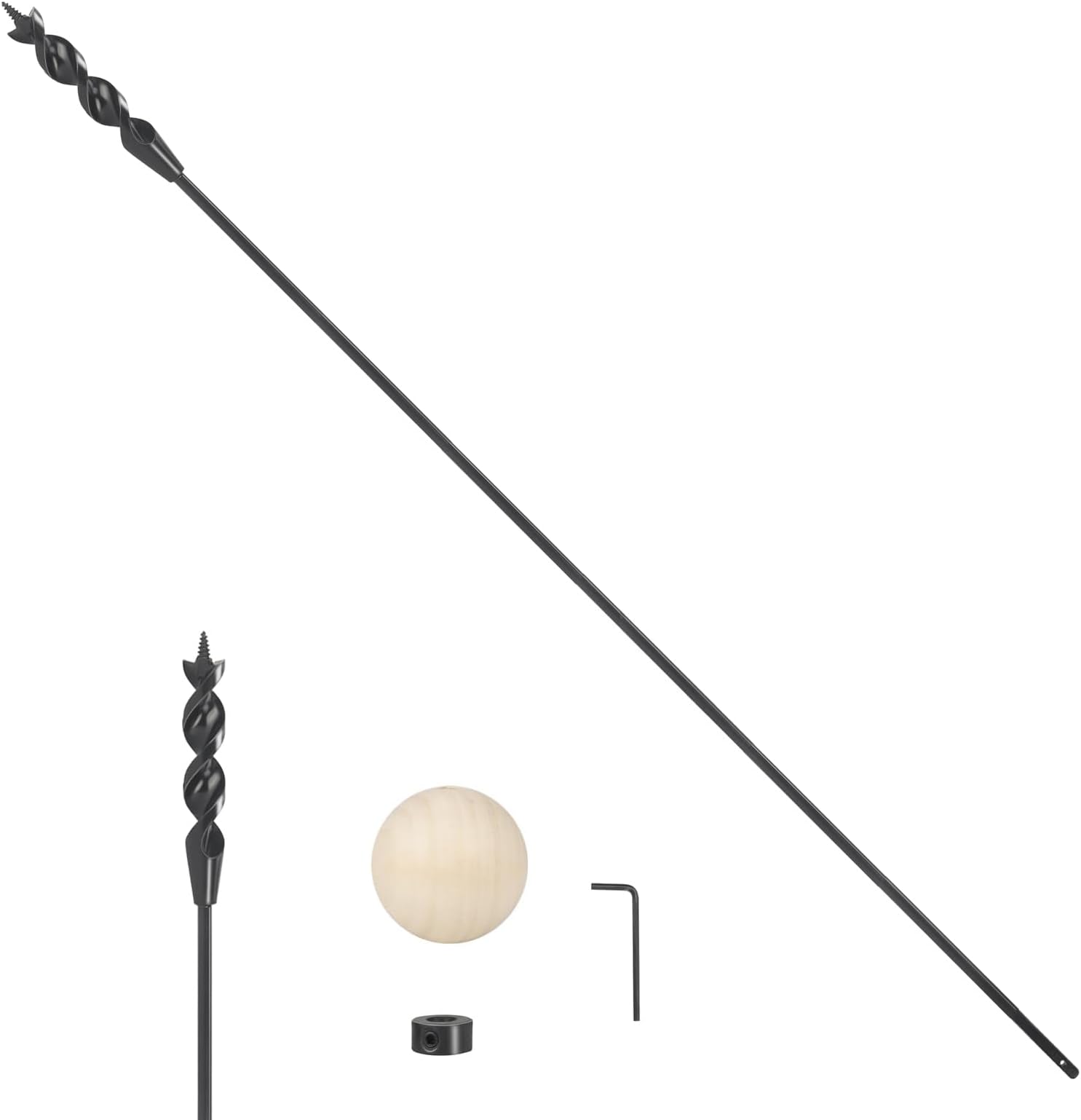 Flexible Drill Bit for Wire Pulling with Guide Ball Kit,1/2 in. x (3 FT) 36 in. Long Flex Drill Bits for Wood,Auger Head Installer Drill Bit, Fish Bit for Pulling Wires in Walls