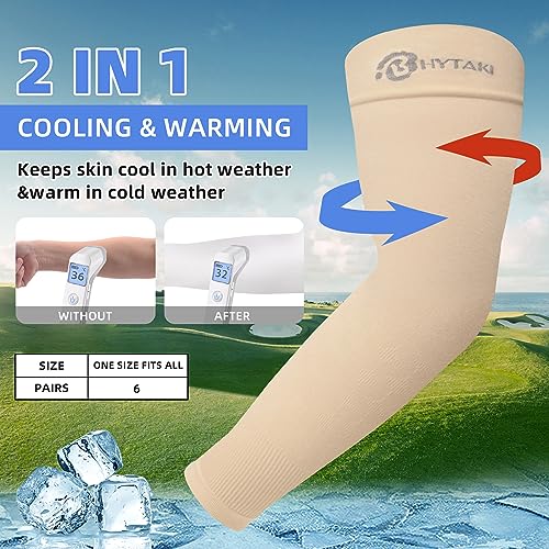 Image of BHYTAKI UV Sun Protection Arm Sleeves, UPF 50 Sports Cooling Arm Compression Sleeves for Men Women Teenager