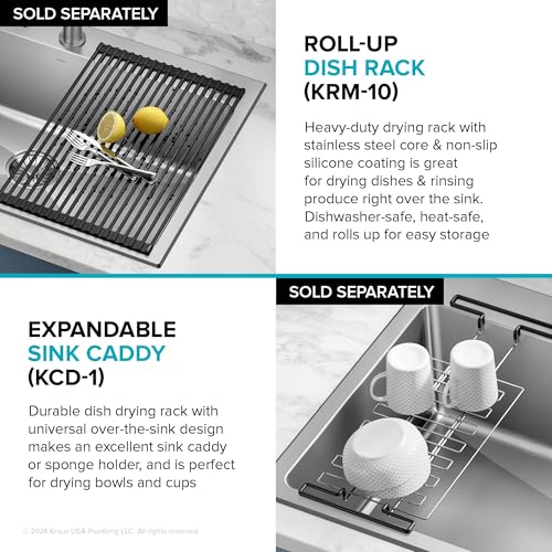 KRAUS Fairlane 15-inch Drop In/Top Mount Single Bowl 18-Gauge Stainless Steel Kitchen Bar Sink, KHT631-15 - image 2