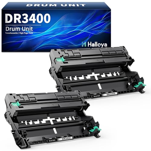 Halloya DR3400 Drum Unit Trommel Kompatibel für Brother Trommel DR 3400 Brother TN3480 TN-3480 TN3430 Toner für HL-L5100DN MFC-L5750DW MFC-L5700DW DCP-L5500DN (2-Pack)