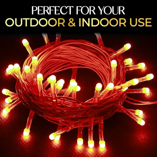 Image of Lexton 40 LED Power Pixel Serial String /Fairy Light | Plug Sourced | Suitable for Home & Outdoor Decoration, Diwali, Christmas, Ramadan, Wedding, Party, Festival (Pack of 50, Red)