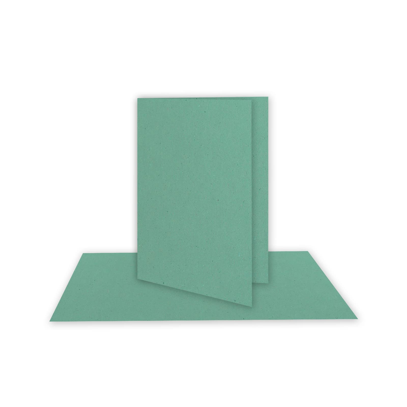 Lot de 400 cartes pliantes DIN A7 en papier kraft vert eucalyptus - 10,5 x 7,4 cm - Grammage : 240 g/m² - Petites cartes doubles vierges à personnaliser et à imprimer