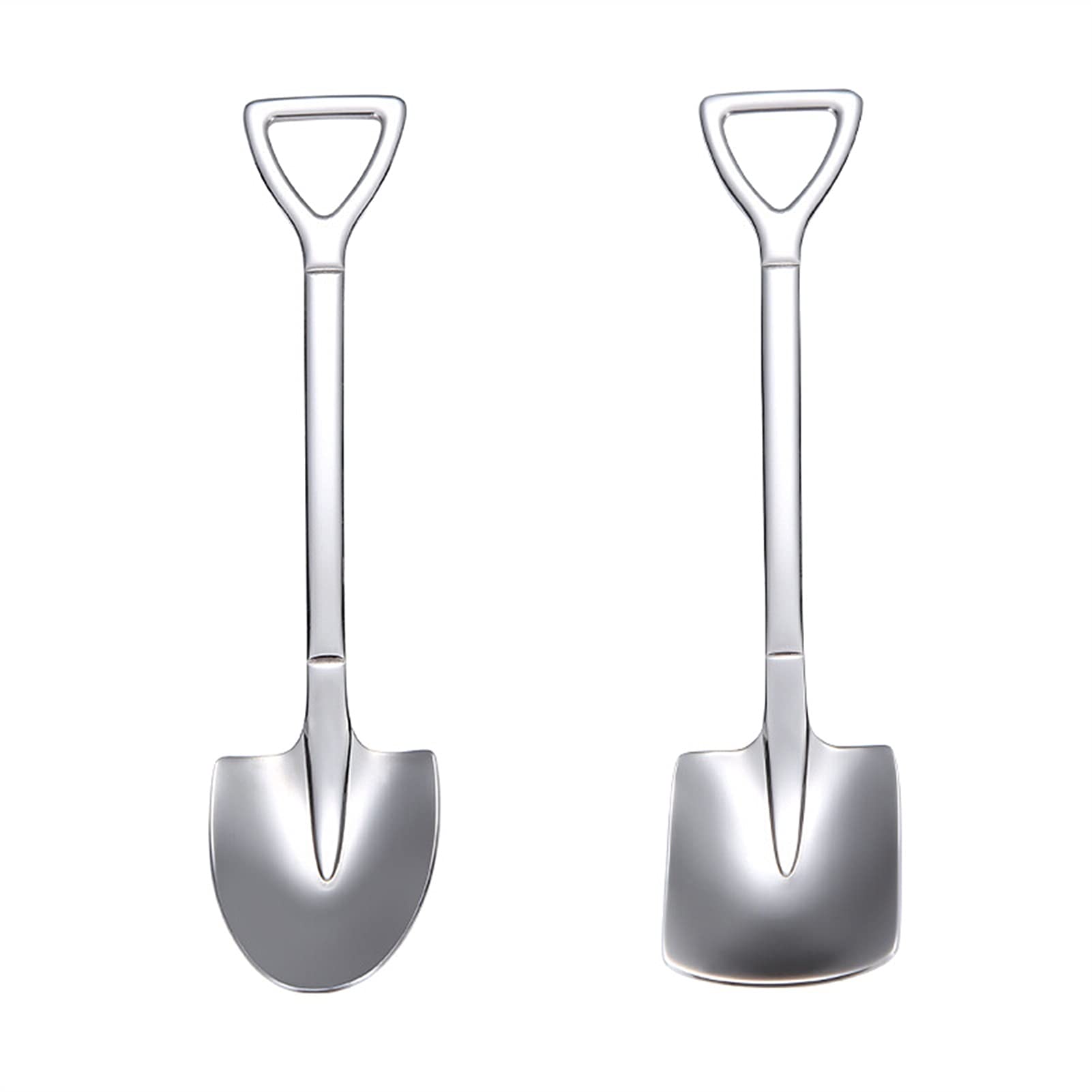 cuchara 2 Paquete de acero inoxidable Shovel Spoon Home Postre Spoon Creative Western Food Cuchara Cucharas de café, cucharas pequeñas para suministros de fiesta de postre cuchara sopera