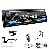JVC KD-X472DBT 1-DIN Autoradio Bluetooth USB inkl DAB Antenne Einbauset kompatibel mit Audi A4 1999-2000 schwarz Facelift