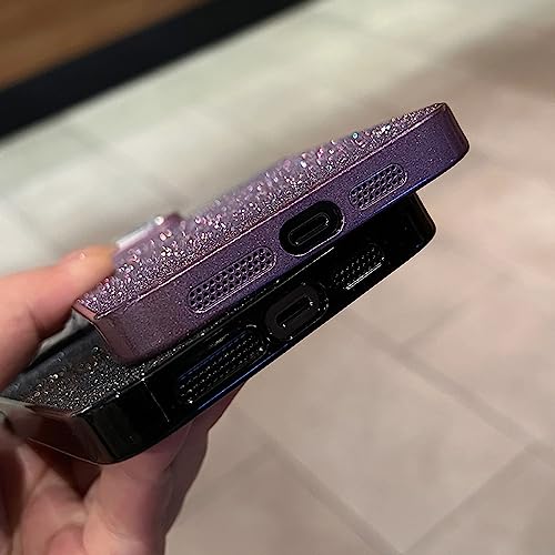 Couverture de PC en aluminium brillant violet de luxe pour iPhone 14 Pro Max