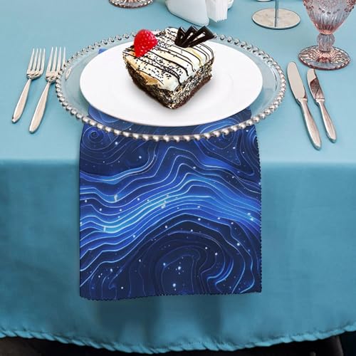 Servilletas de Tela con Patrón Azul Eléctrico Floral Cuadradas miniatura 4