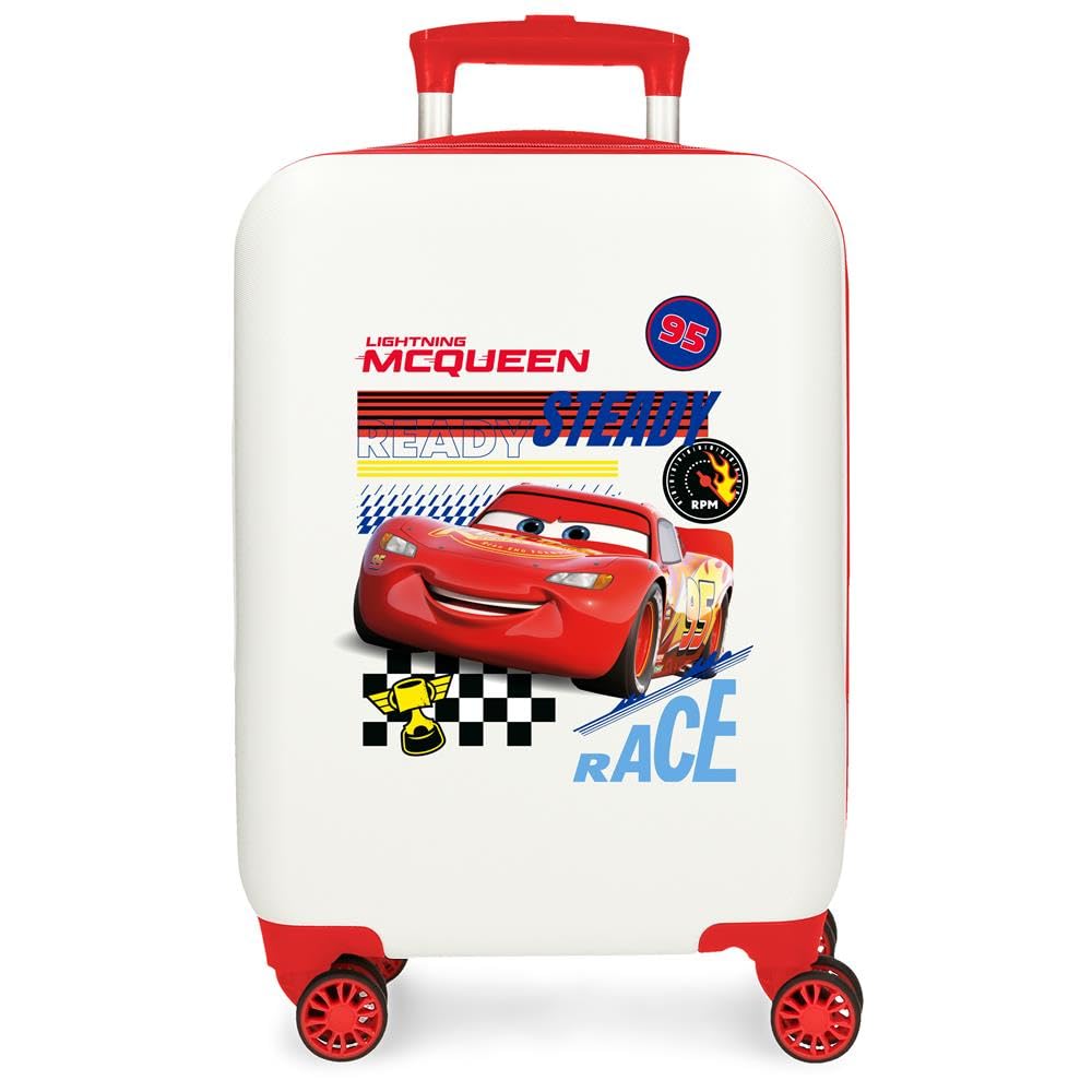 Joumma Disney Cars Lets Race walizka kabinowa, biała, walizka kabinowa