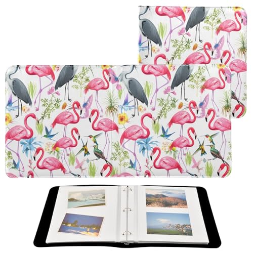 JUMBEAR Álbum de fotos grande autoadhesivo con 20 páginas, álbum de recortes para boda, familia, bebé, vacaciones, pájaros coloridos, incluyendo flamencos