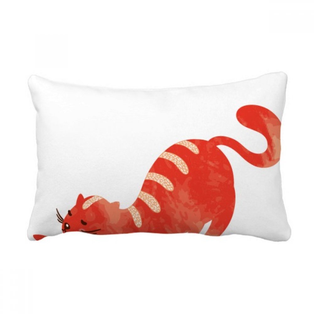 Coussin lombaire chat fat aquarelle multicolor décor canapé 16x24