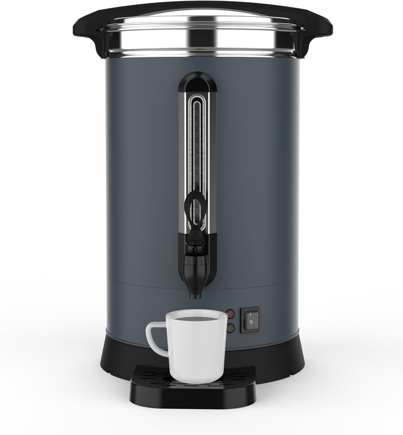 Urna de café comercial de 100 tazas, cafetera eléctrica de acero inoxidable de 14 L/3.8 galones con aislamiento de doble pared, dispensador de bebidas calientes y agua para bodas