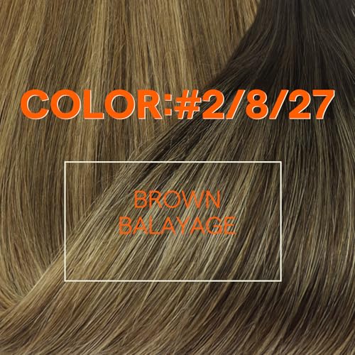 Image of Full Shine Invisible Weft Hair Extensions 16 Inch 105G Brown Honey Blonde | Invisible Weft, Sew In Extensions, Dark Brown To Honey Blonde Mix Ash Brown Balayage, Remy Human Hair, Add Volume