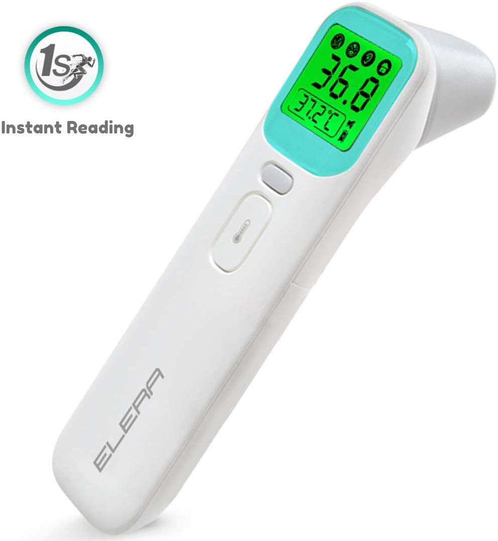 Non Contact Forehead Digital Thermometer, ELERA Ear Medical Infrared Instant Read Temperature Thermometer for Baby, Infants, Toddlers, Adults, Objects and Ambient