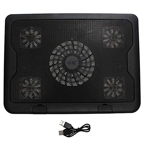 Laptop Cooler Kühlpad Laptop Kühlpads, Laptop Cooling Pad 2 USB-Anschlüsse und 5 Lüfter LED USB-Lüfter Blaue LED Notebook Laptop Kühler für Laptop